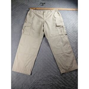 Genuine Gear Mens Tactical Cargo Pants 40x30 Khaki Tan Ripstop Work Trousers